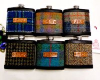 Custom order for Madison  NINE MacDonald of the Isles Hunting Ancient kilt tartan Hip Flasks  with initials 