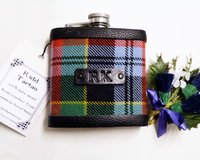 Custom order for Madison  NINE MacDonald of the Isles Hunting Ancient kilt tartan Hip Flasks  with initials 