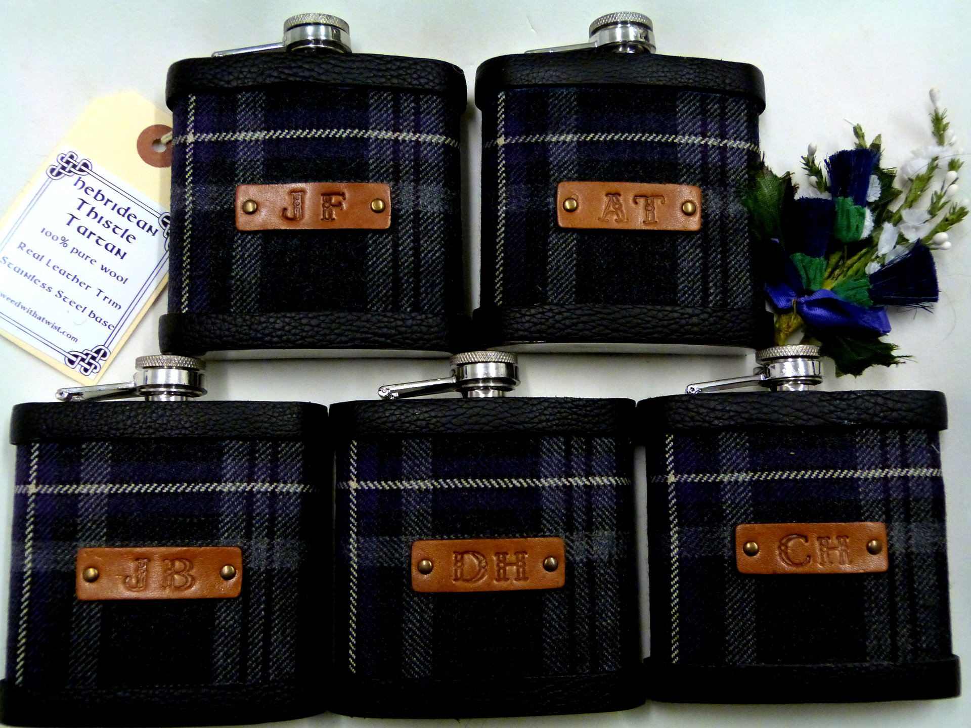 Personalised Engraved Initials Hip flask Set Wedding top Gift, Groomsmen, Usher Groom